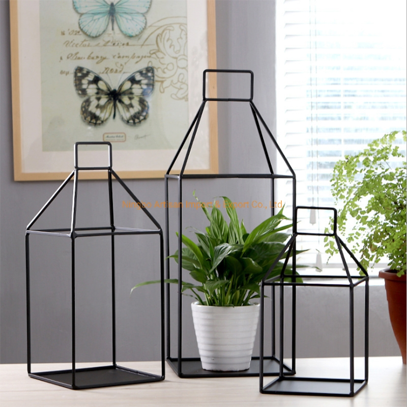 Black Iron Pergola Flower Potting Holder Stand in Set