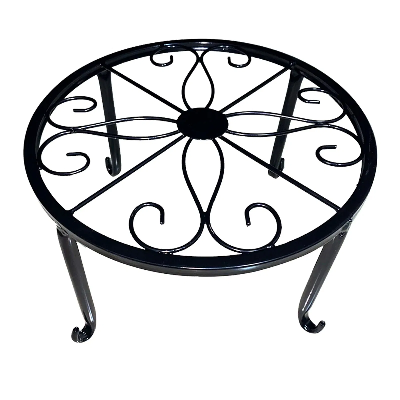 Display Shelf Stool Rustproof Home Decor Table Indoor Outdoor Durable Garden Round Plant Stand Retro Flower Pot Iron Holder