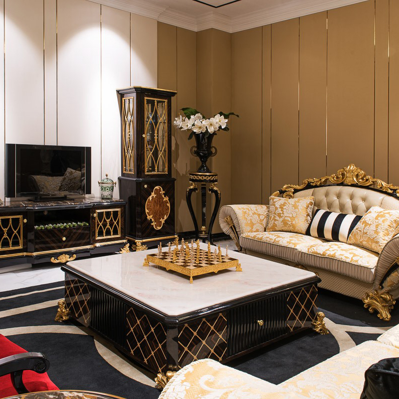 Luxury Furniture Antique European Style Wood Flower Stand Corner Table