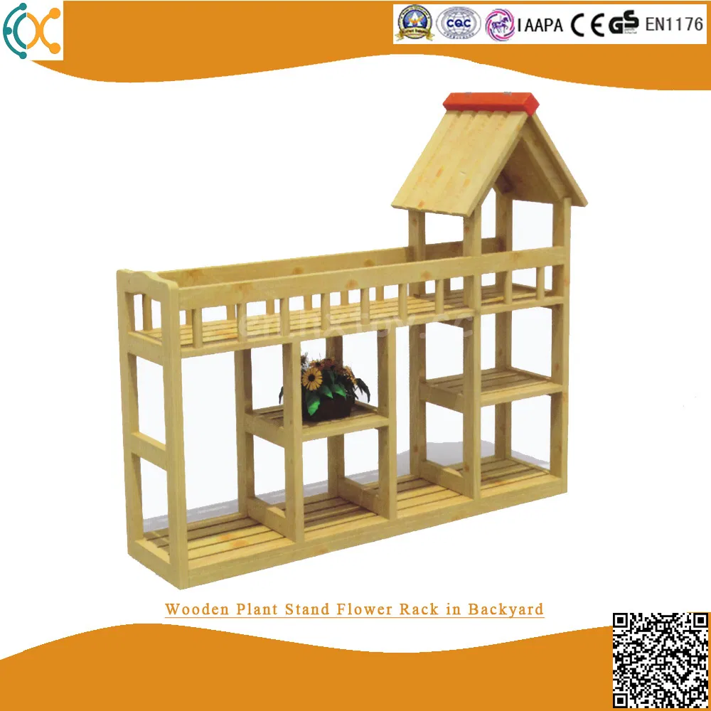 Wooden Plant Rack Flower Stand in Corner