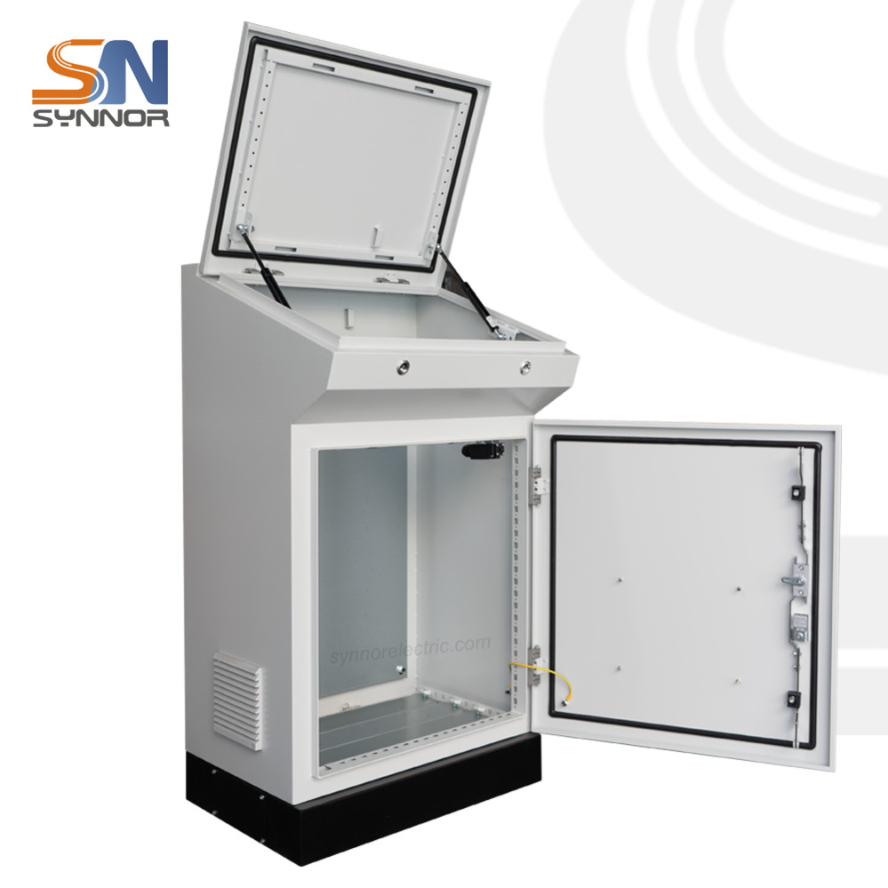 Metal Electronic Bevel Console with Three-Section Design Operator Control Cabinet