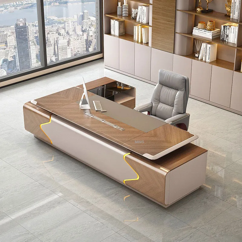 Executive Office Desk Side View