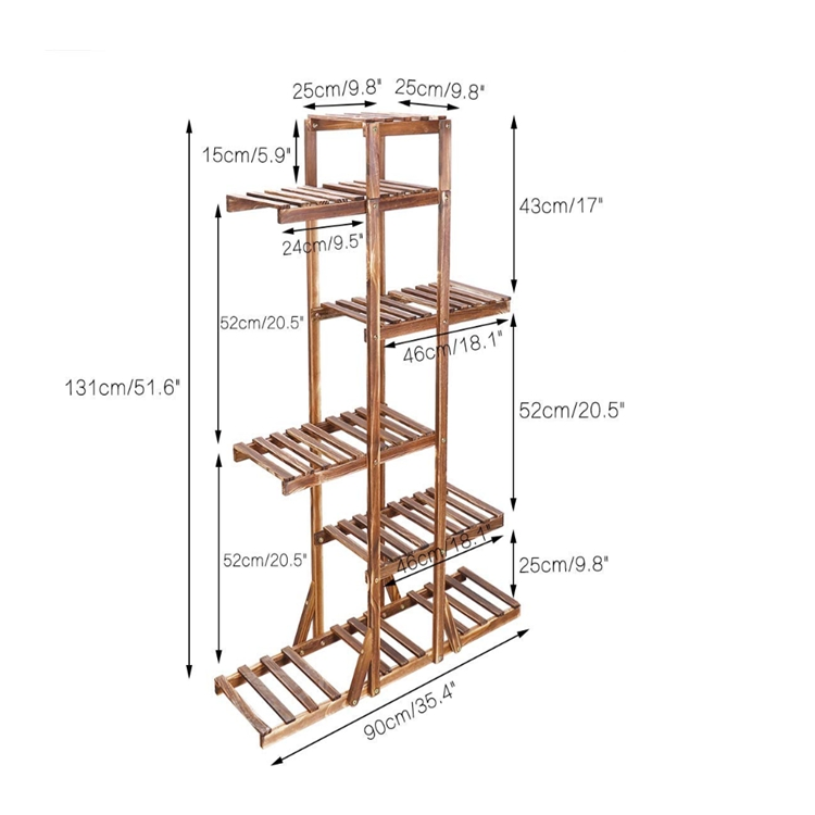 New Design Multi-Layer Wooden Plant Stand for Garden Decorative Flower Display Shelf for Plants Flowers