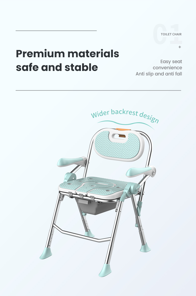 Premium Medical Shower Chair with Wide Feet for Stability