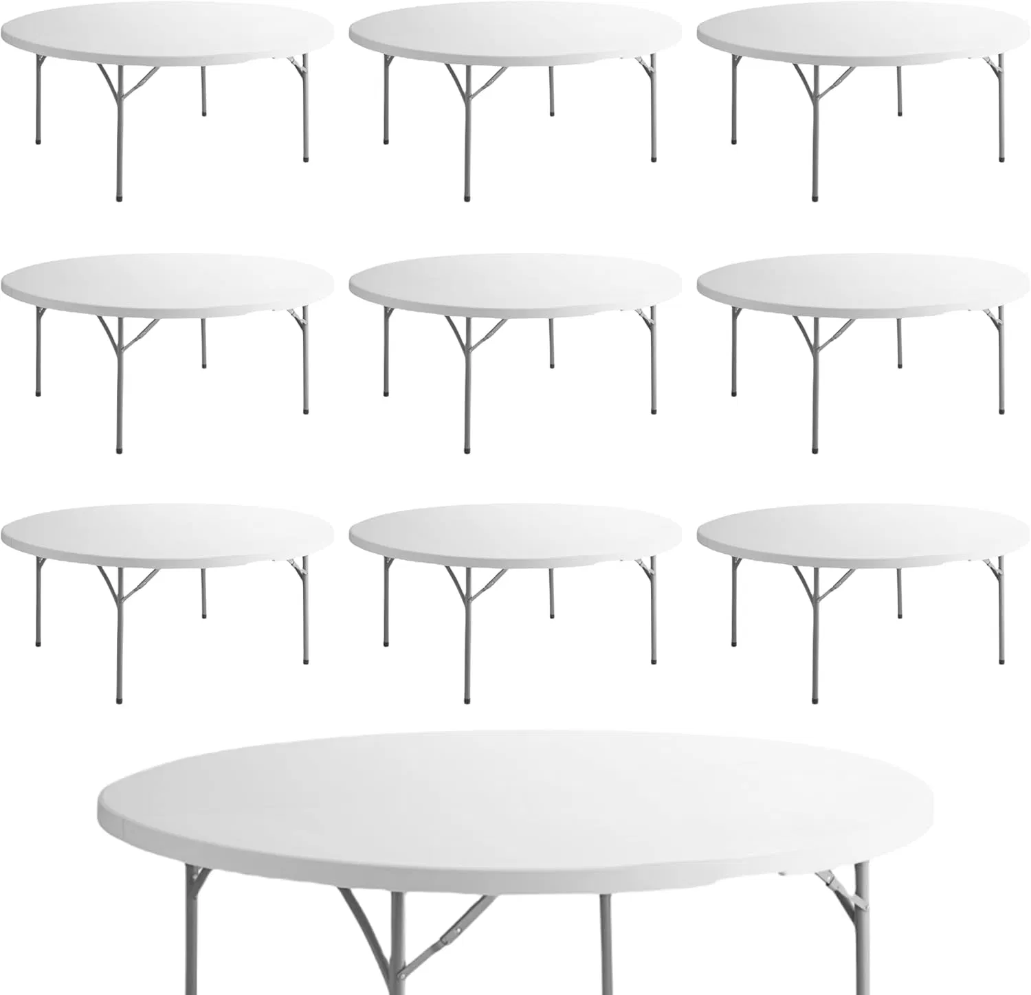 Chinese Factory Dining 140cm Diameter PVC Solid Round Folding Table for Events