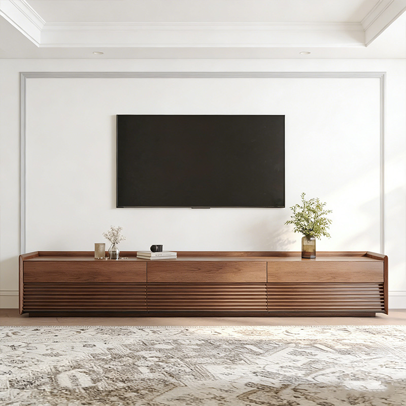 Compact TV Cabinet for Space Modern Wooden Media Console Living Room Unit