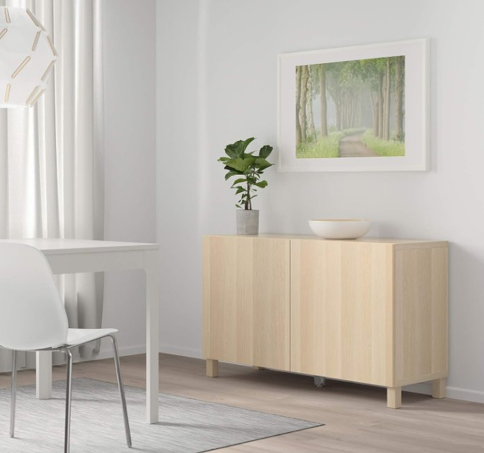 Storage Cabinet with Doors-Narrow Console Table, Kitchen Accent Cabinets for Living Room, Hallway, Bedroom, Entryway