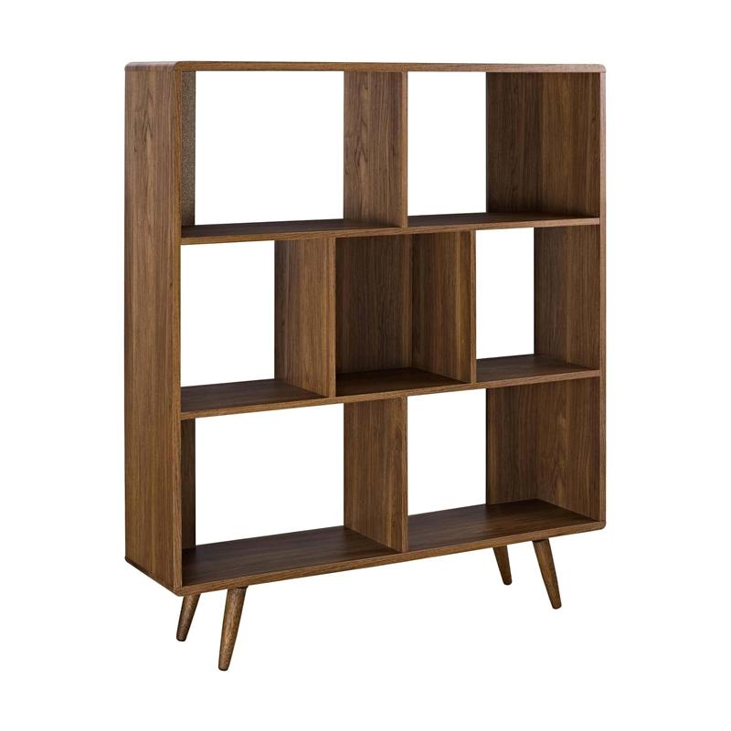 Modern Wooden Bookcase with Adjustable Shelves for Home Decor