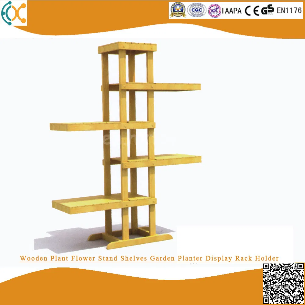 Wooden Plant Rack Flower Stand in Corner