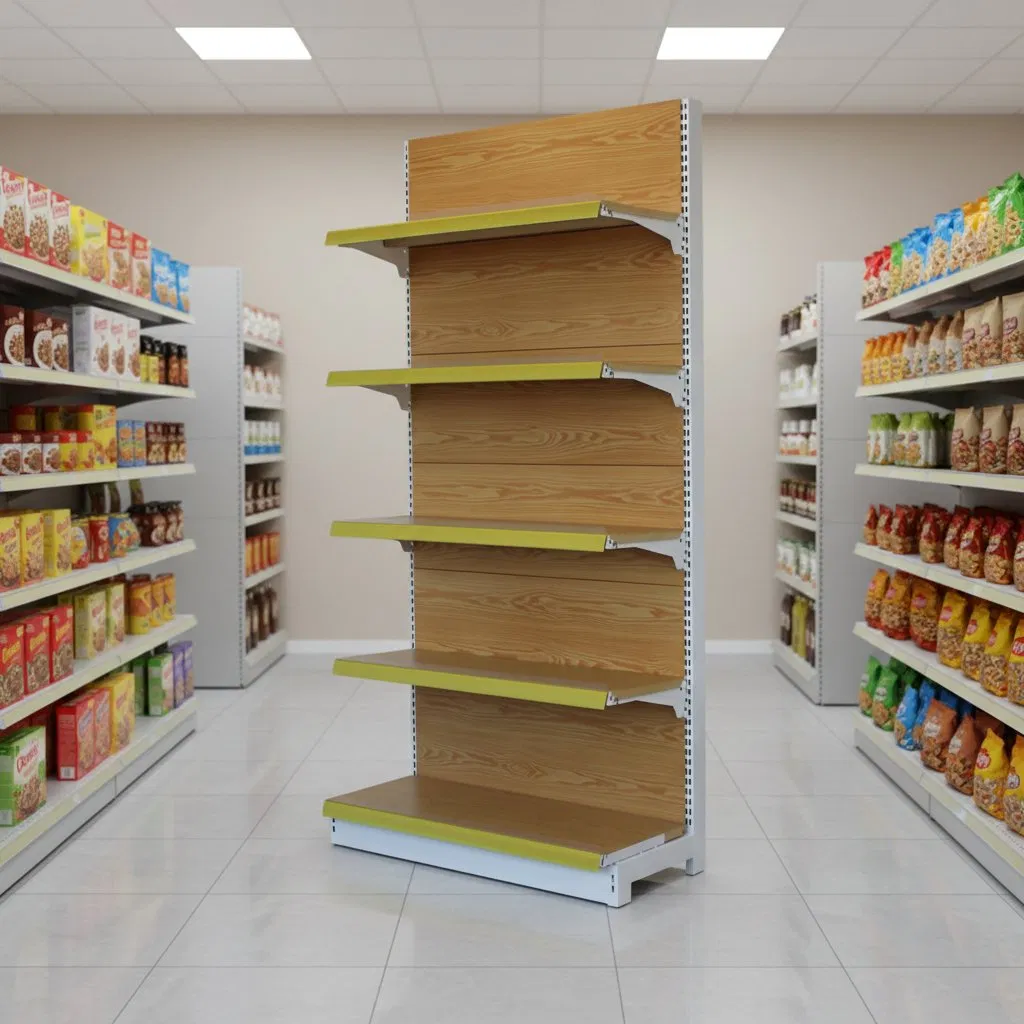 Chinese Manufacturers Wood Grain Shelf for Retail Store