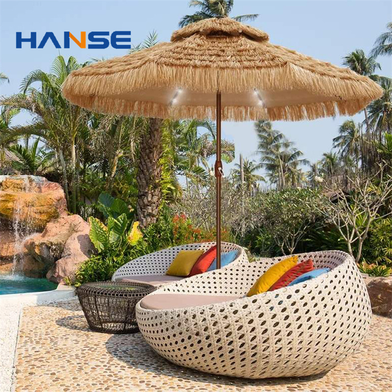All Weather Hotel Pool Furniture Rattan Garden Furniture Round Beach Sunbed Wicker Outdoor Daybed