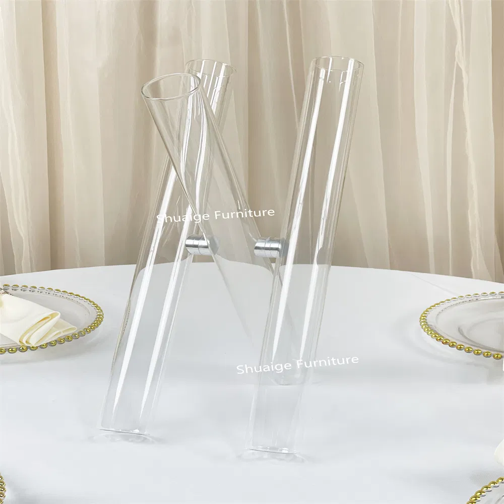 Modern Hotel Wedding Party Furniture Glass Flower Stand