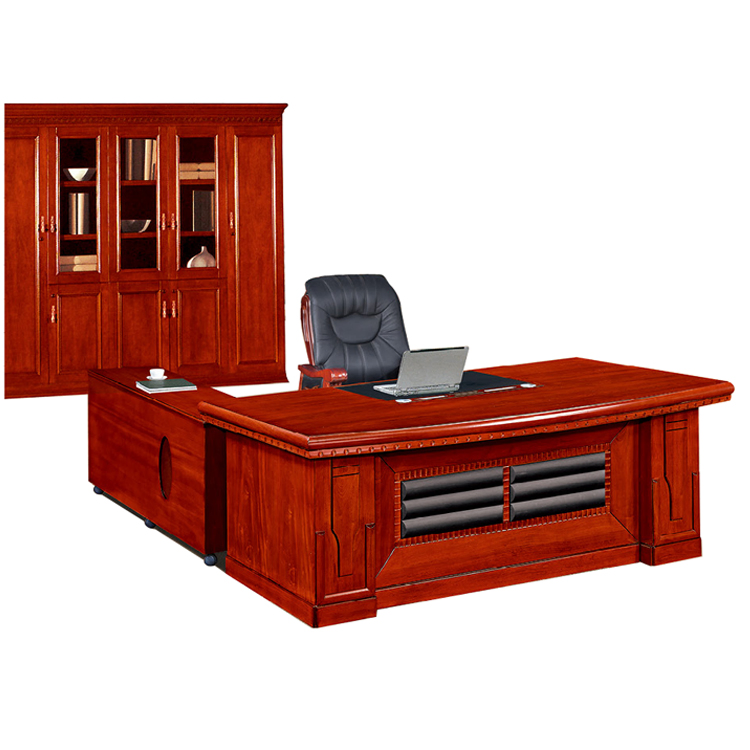 Chinese Style Design Top Grade L Shaped Office Executive Desk (HY-D6218)