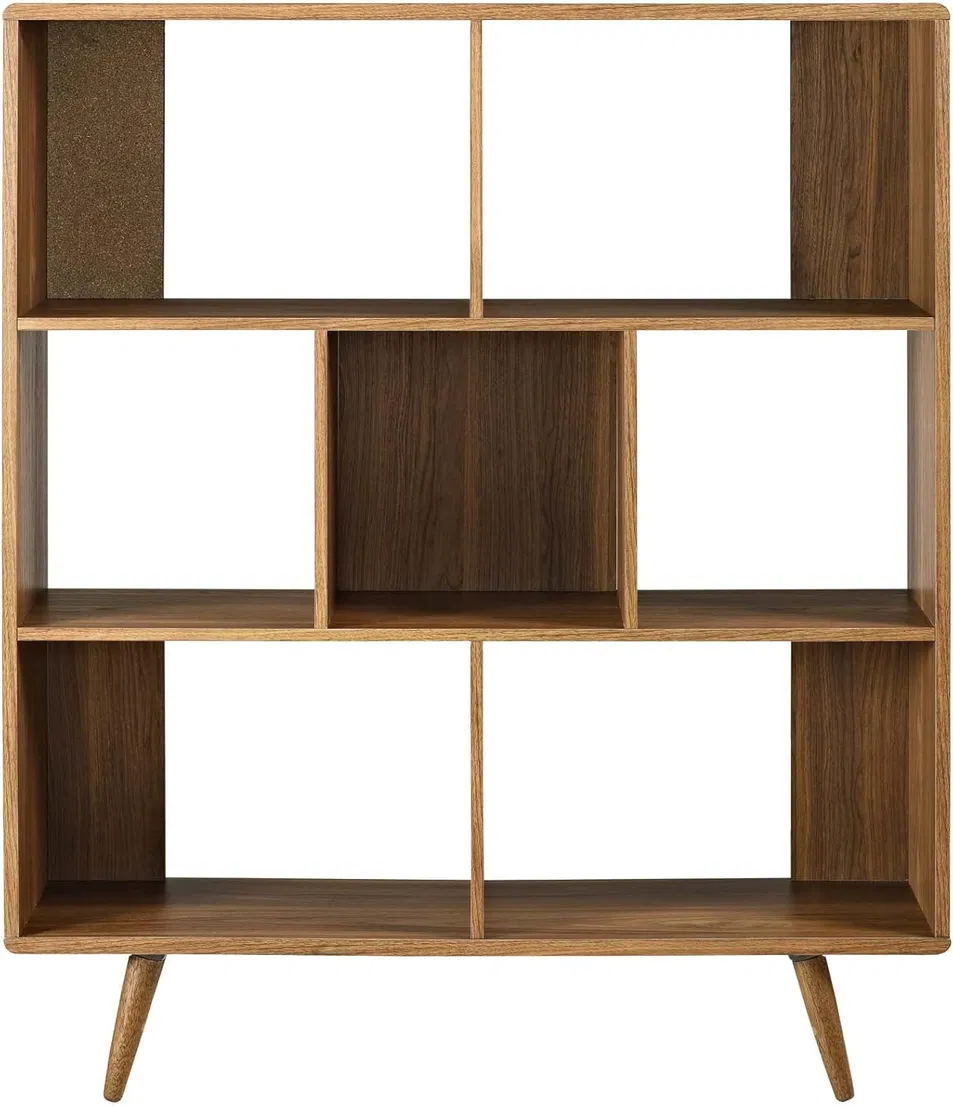 Modern Wooden Bookcase Swivel Design