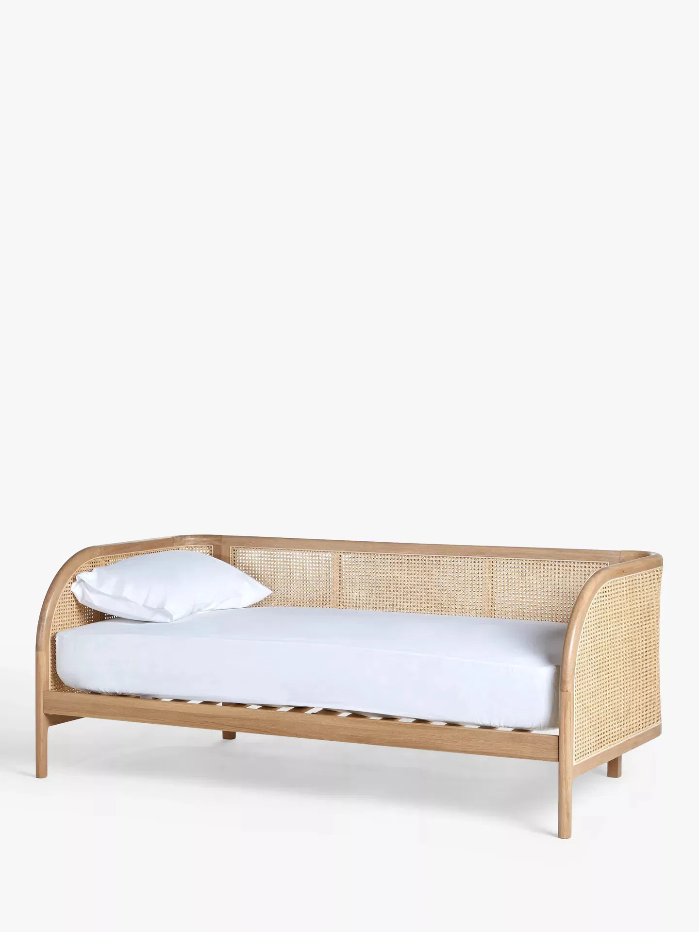 Natural Rattan Sofa Bed, Cane Wrapped Guest Bed, Contemporary Wood Day Bed