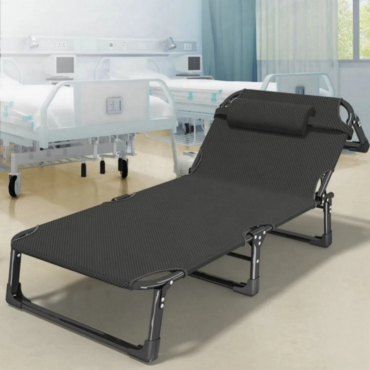 Folding Nap Bed Waterproof Fabric Cover for Rainy Day Outdoor Rest Use