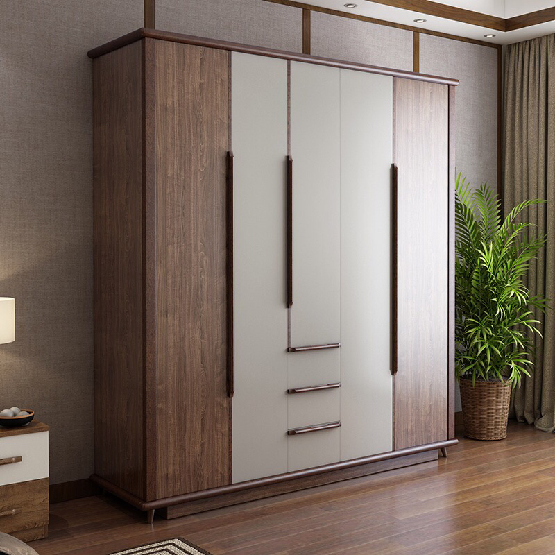 New Chinese Style House Use Hotel Bedroom Furniture Durable Storage Wooden Wardrobe