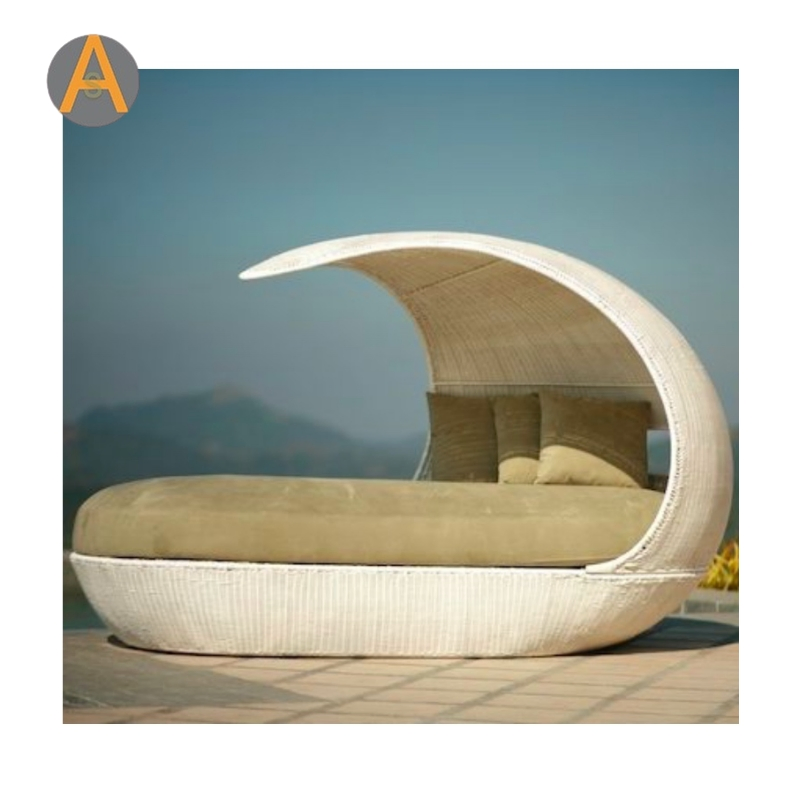 Home Patio Beach Canopy Sun Lounger Outdoor Furniture Rattan Wicker Daybed