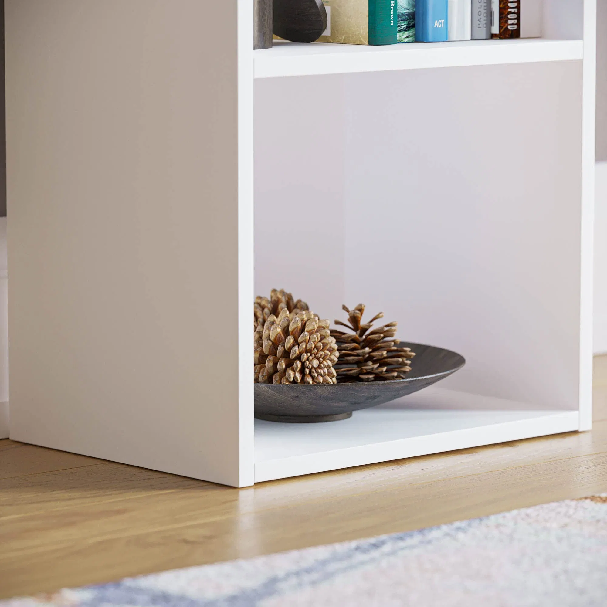 Chinese Manufacture Simple Design Best Seller White Modern 4 Tiers Office Bookcase and Wall Shelf for The Living Room Furniture