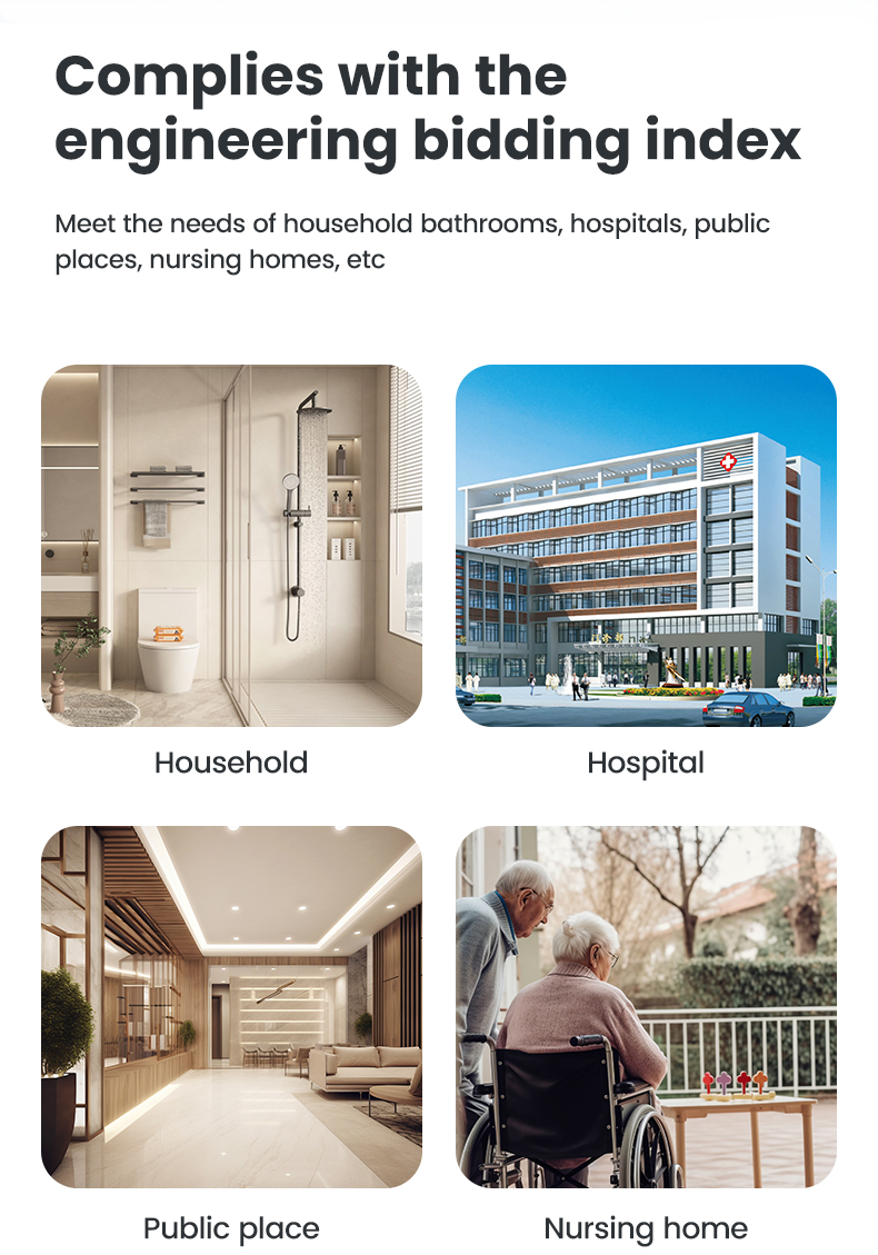 Medical Folding Commode Shower Chair with Adjustable Height for Senior &amp; Disability Care