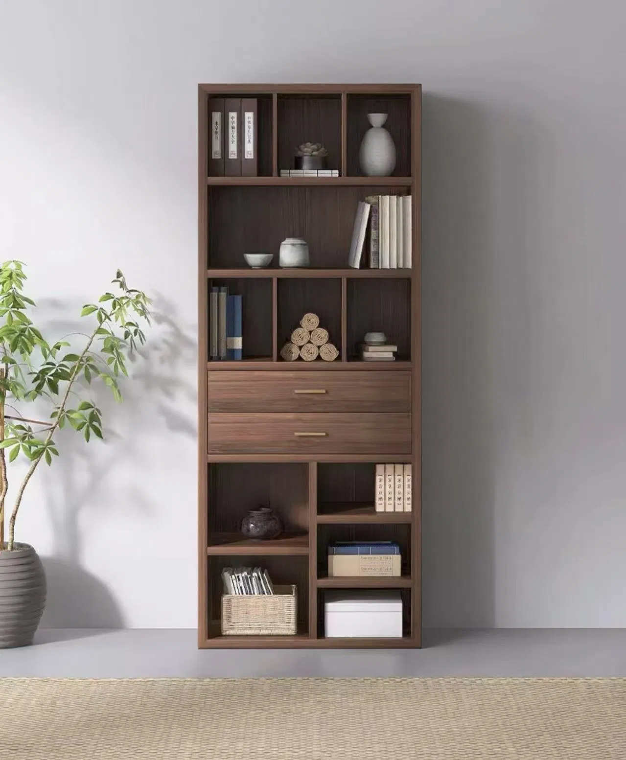 Contemporary Office Bookcase Featuring Elegant Design and Durability