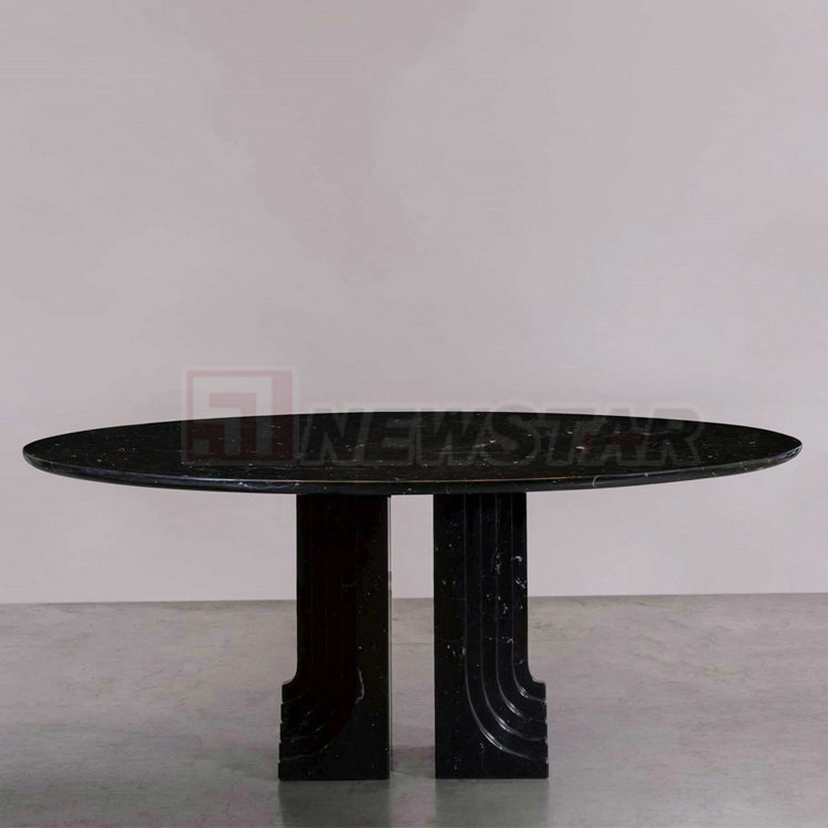 Chinese Marble Furniture Oval Round Marble Dining Table Luxury