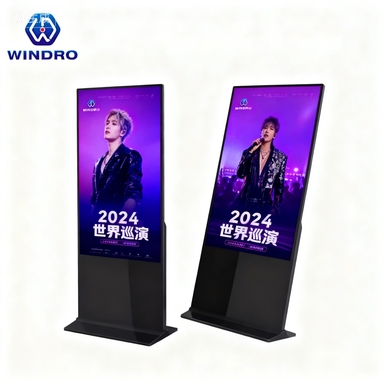 55 Inch Floor Standing Panel LCD Touch Screens Advertising Display Players