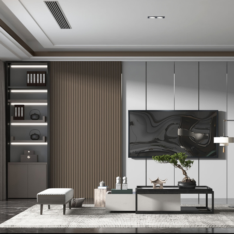 Modern Luxury Media Console Cabinet for Living Room Solid Wood Antique White Chinese Suspended TV Cabinet Ideas Design