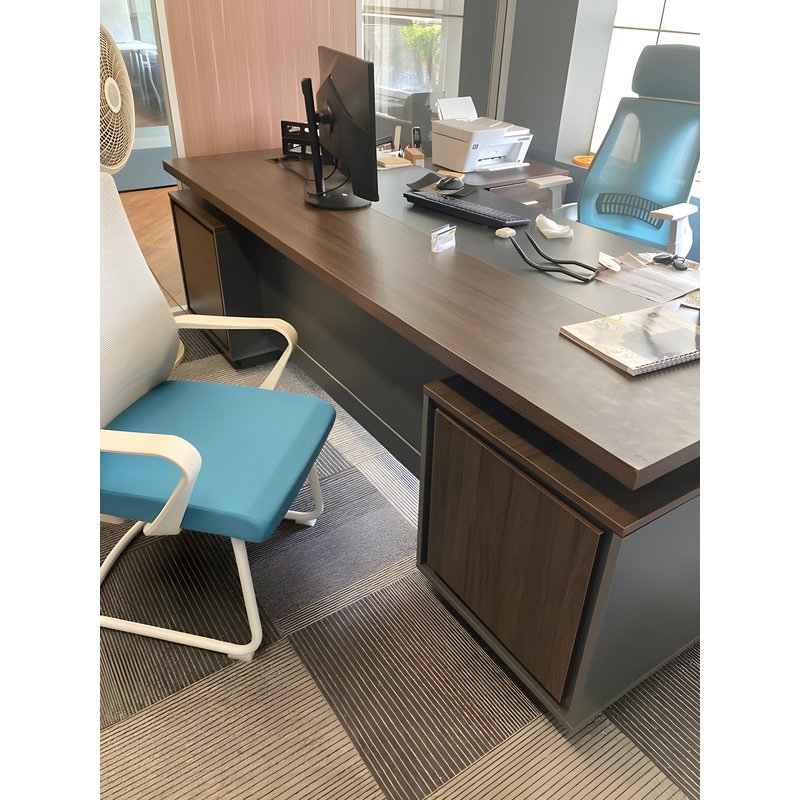 Chinese Suppliers CEO Modern MDF Board Office Table Boss Executive Desk Office Computer Shape L Desk