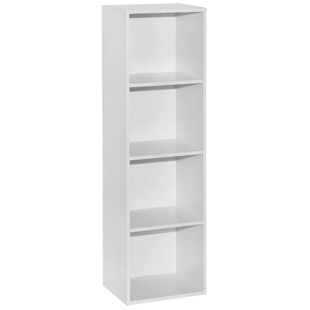 Chinese Manufacture Simple Design Best Seller White Modern 4 Tiers Office Bookcase and Wall Shelf for The Living Room Furniture