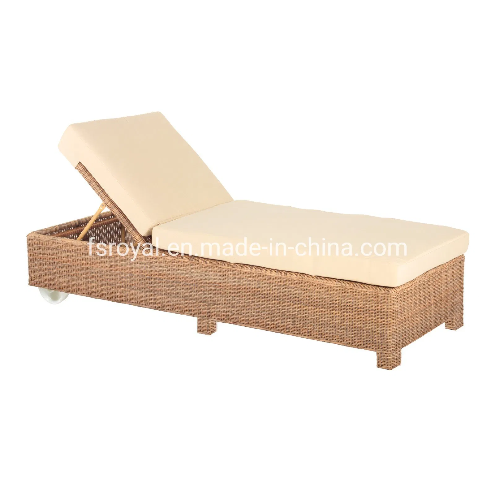Chinese Modern Outdoor Garden Hotel Home Patio Furniture Sun Lounger Aluminium Sunbed Sofabed Daybed