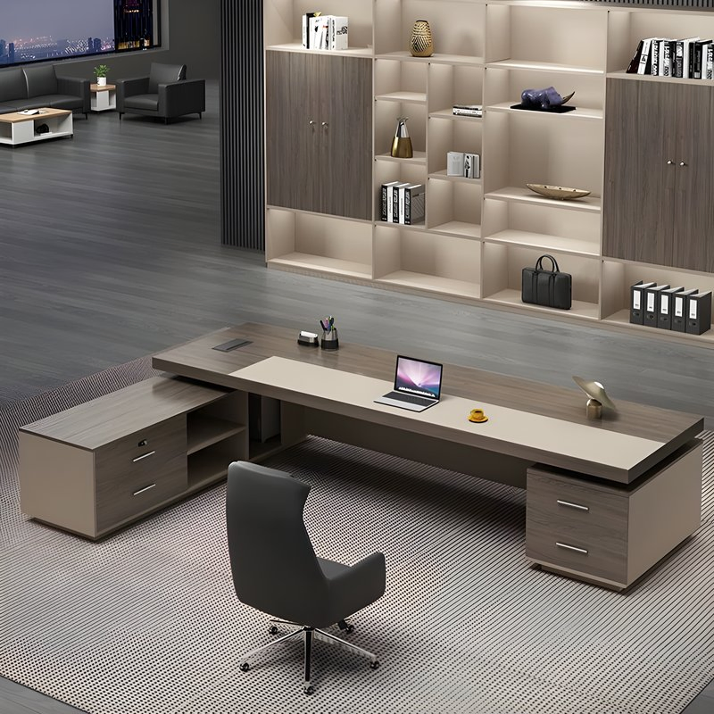 Chinese Suppliers CEO Modern MDF Board Office Table Boss Executive Desk Office Computer Shape L Desk