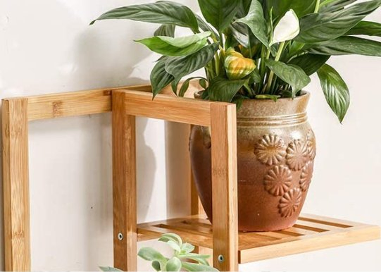 Tall Corner Wooden Plants Ladder Holder Balcony Plant Flower Stand