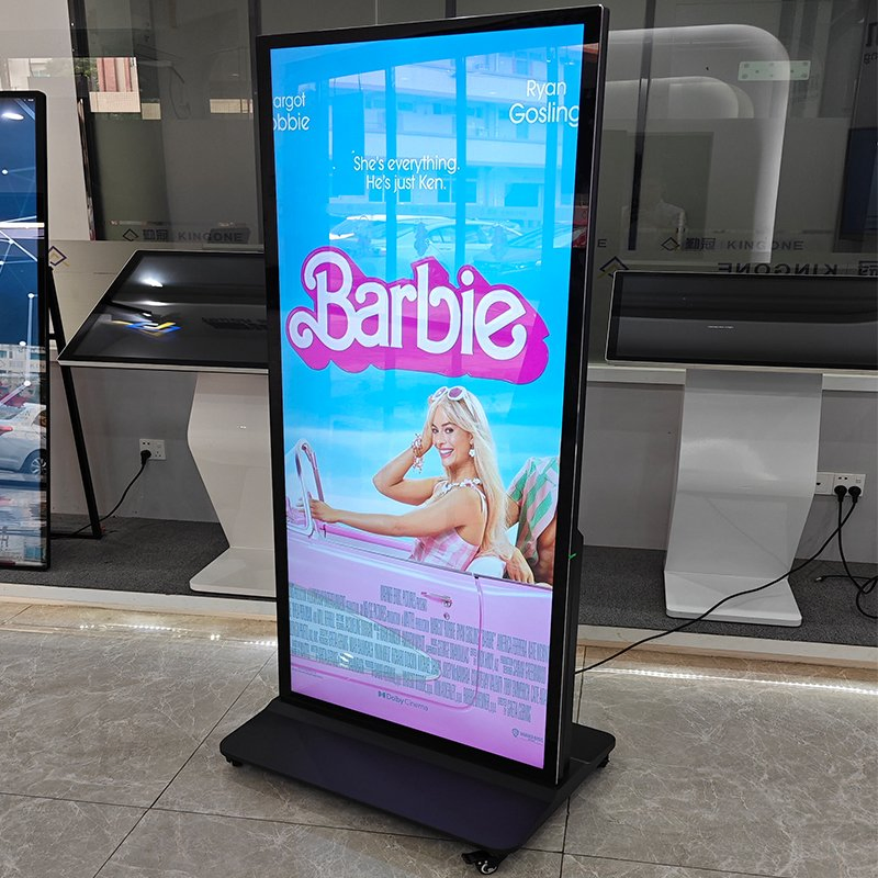 Kingone 55 Inch Floor Free Standing Full Screen Digital Kiosk Capacitive LCD Advertising Display Digital Signage Screen
