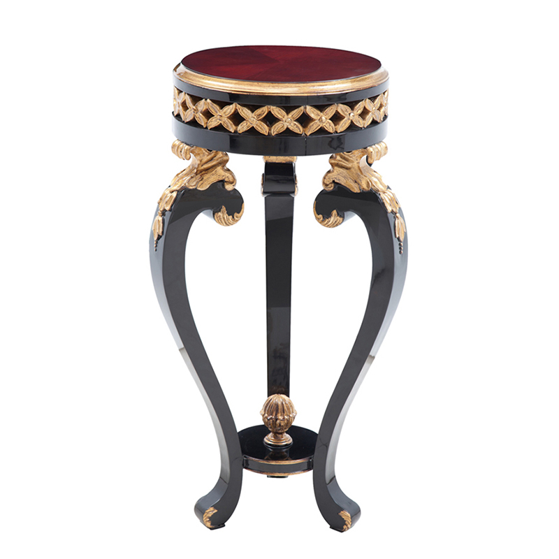 Luxury Furniture Antique European Style Wood Flower Stand Corner Table