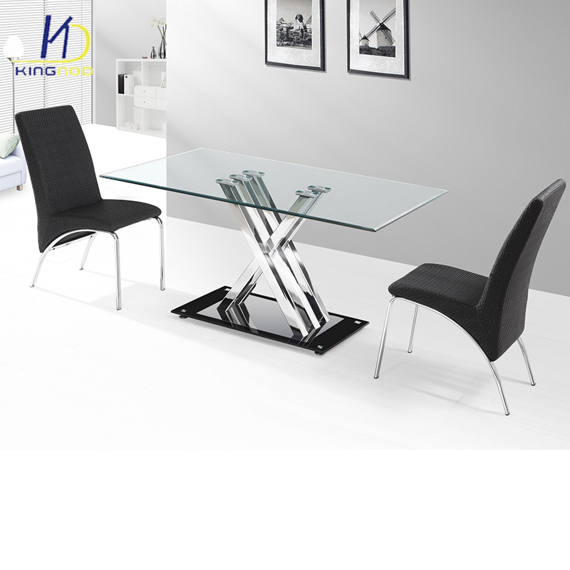 Chinese Manufacturer Modern 6-8 Seaters Glass Kitchen Dining Roon Furniture Table