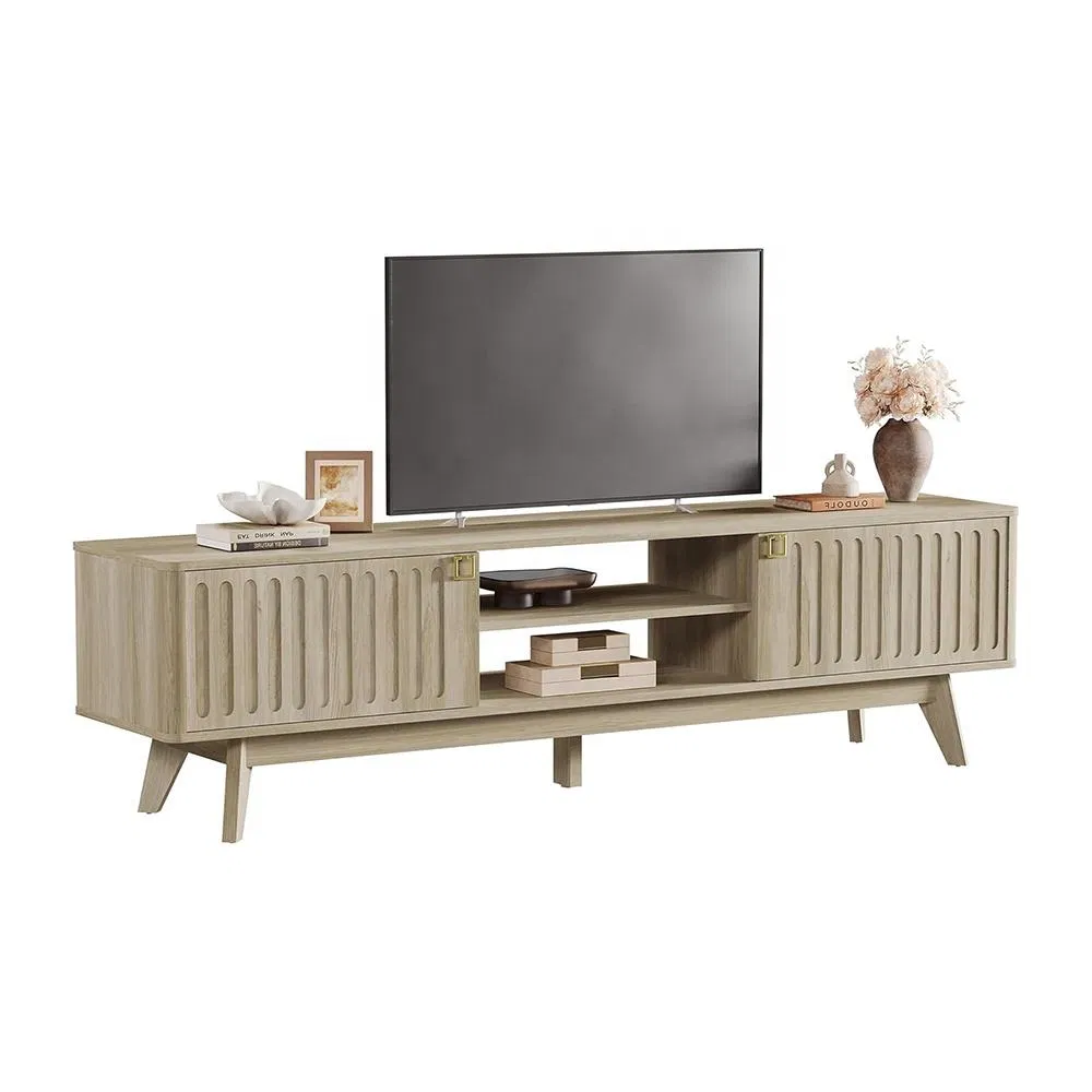 Modern TV Stand Media Console Cabinet Wood Living Room Entertainment TV Unit