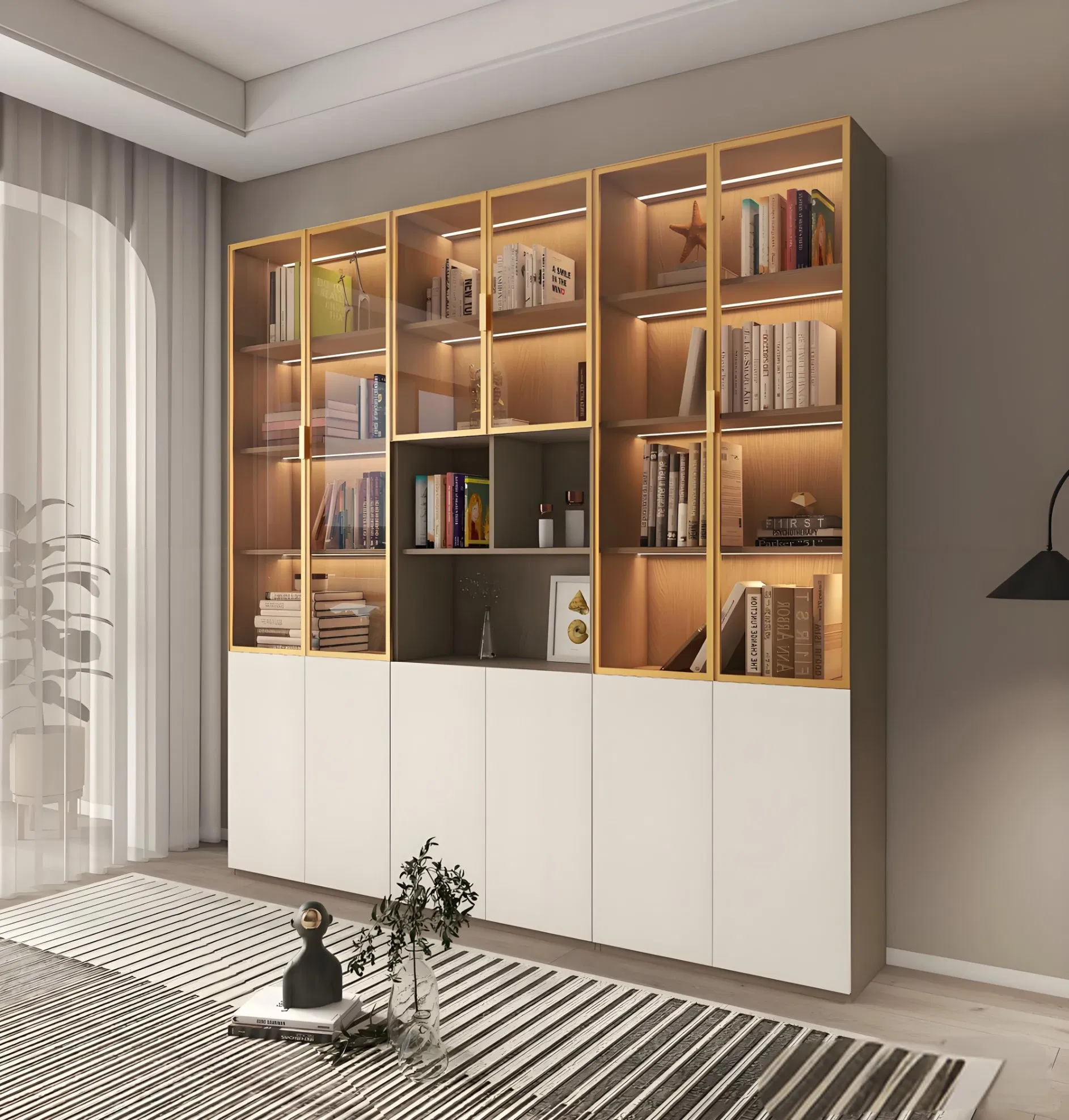 Modern Custom Design Chinese Study Room Home Office Furniture Bookcase