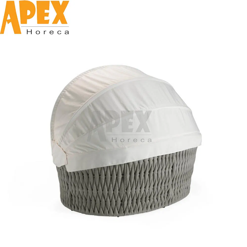 Modern Garden Patio Rattan Aluminum Frame Outdoor Furniture Sun Chair Daybed