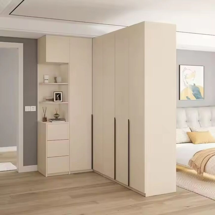 Chinese Manufacturers Supply Modern Durable Combination Golden Border Wardrobes for Hotel