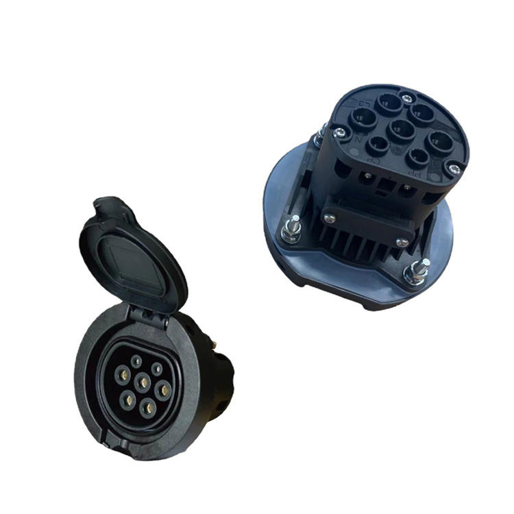 AC EV Type 2 32A Outlet Socket Electric Vehicle Charging Socket