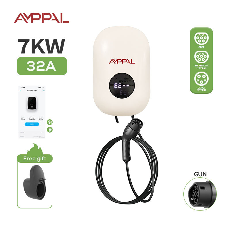 Wholesale 7kw AC Evse Smart Control Wall-Mounted Charging Station Commercial EV Charger-Type 1/Type 2 Gbt Car-APP Integration