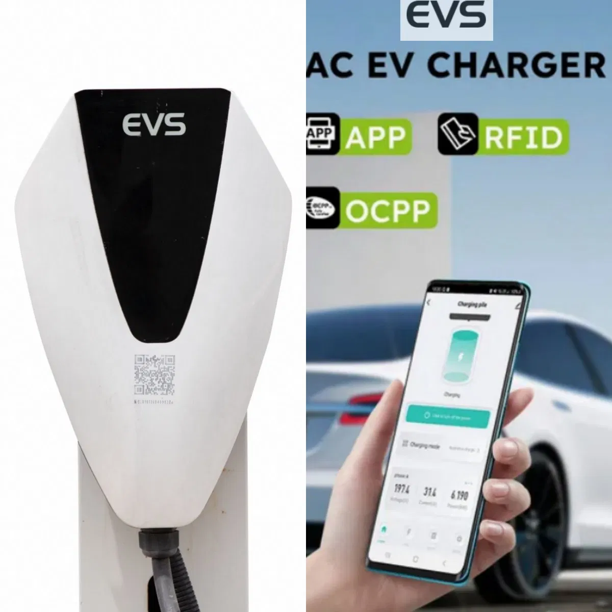 Battery Charger Anhui Evs 3.5kw7kw11kw22kw EV AC Charger Manufacturer European Standard Type2 Customized Different Color 5m Cable Home or Commercial Use