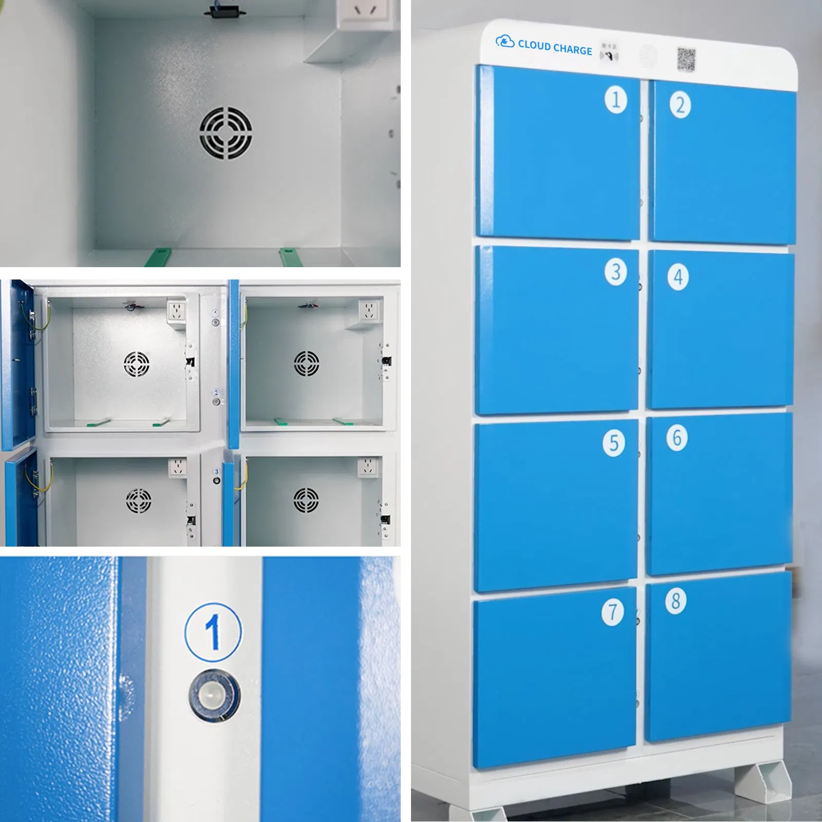 Safe, Efficient Charging for E-Bikes &amp; Scooters 8-Port Multi-Device Charging Cabinet