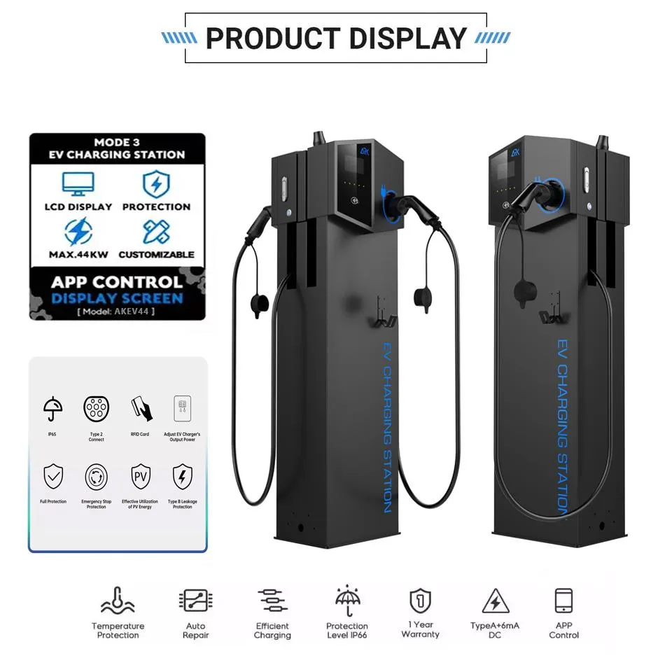 44kw Ocpp AC EV Charger Car Floor Mounted Charging Station