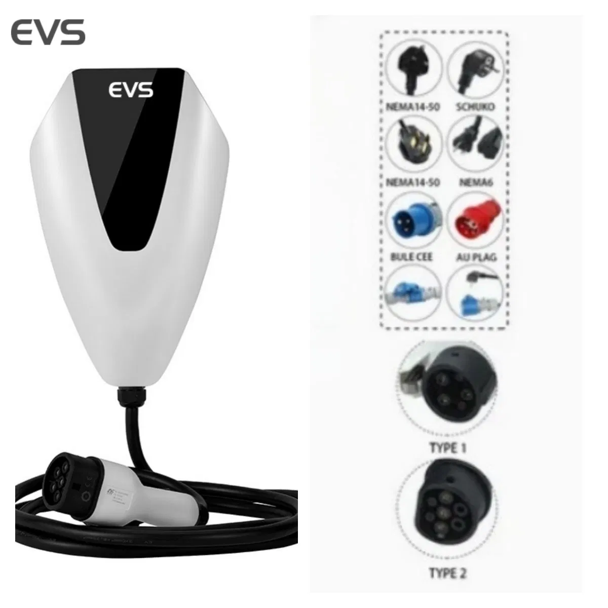 Battery Charger Anhui Evs 3.5kw7kw11kw22kw EV AC Charger Manufacturer European Standard Type2 Customized Different Color 5m Cable Home or Commercial Use