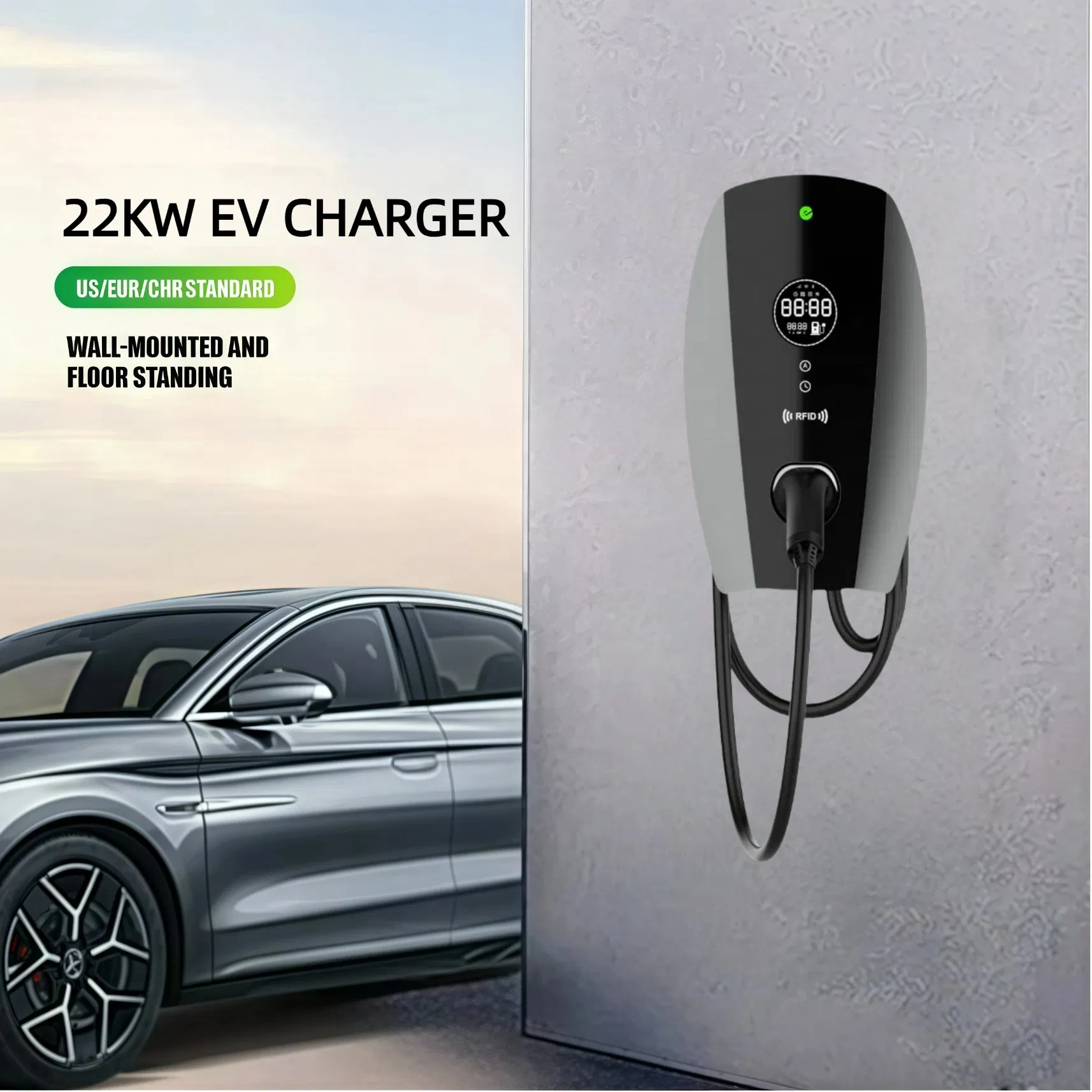 400V Wall 32A 22kw Smart Home AC Smart EV Car Charger Wallbox