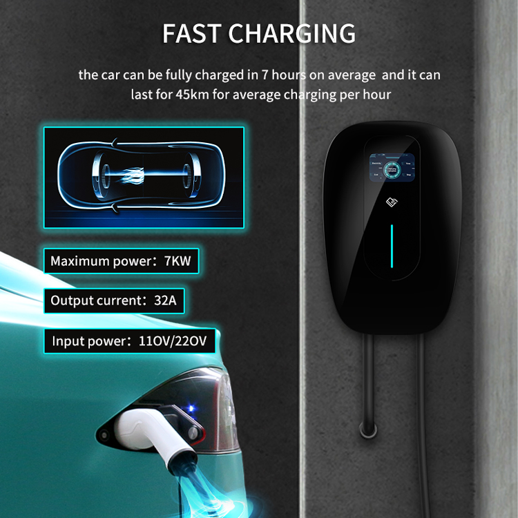 China OEM WiFi 4G Ocpp 1.6j Three Phase EV Charger 22kw Wall-Mounted AC 380V 32A Type 2 EV Charging Station