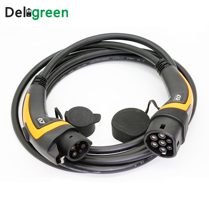 EV Cable Type 1 and Type 2 Electric Vehicle Tethered Charging Plug