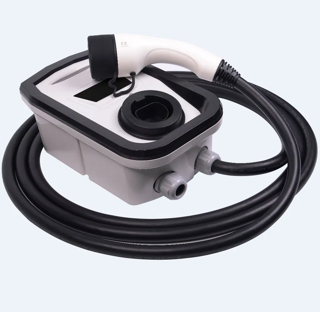 16A Electric Vehicle Wallbox Portable Home EV Charger with Type 2 Cable